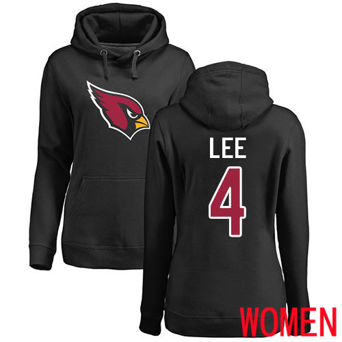 Arizona Cardinals Black Women Andy Lee Name And Number Logo NFL Football #4 Pullover Hoodie Sweatshirts->nfl t-shirts->Sports Accessory